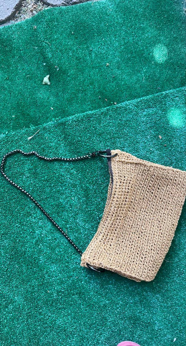 Bej Örgü Kadın Portföy Çanta - Görsel 2