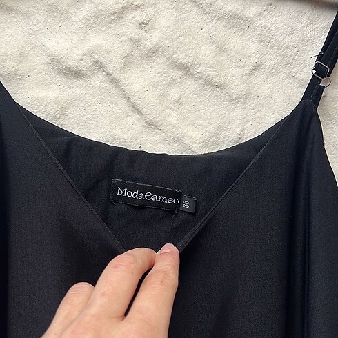 siyah uzun saten - Görsel 2