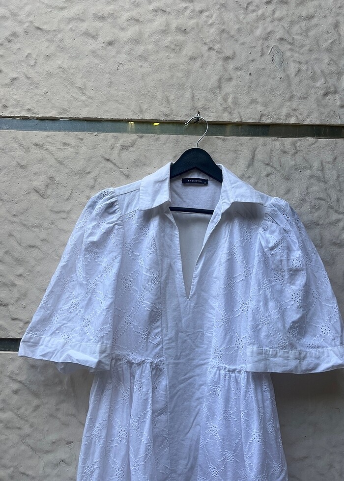 Alaçatı edası beyaz elbise - Görsel 2