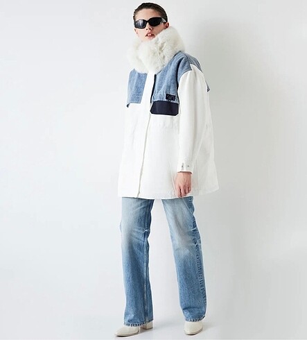 40 Beden beyaz Renk İpekyol denim mont