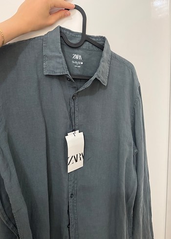 Zara Zara %100 keten gömlek L beden erkek