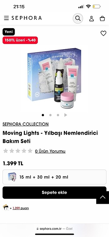 Sephora bakım seti