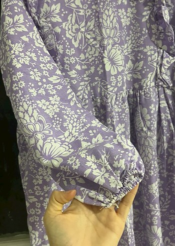 Mor Uzun Bohem Elbise - Görsel 4