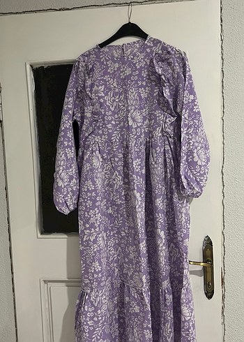 Mor Uzun Bohem Elbise - Görsel 2