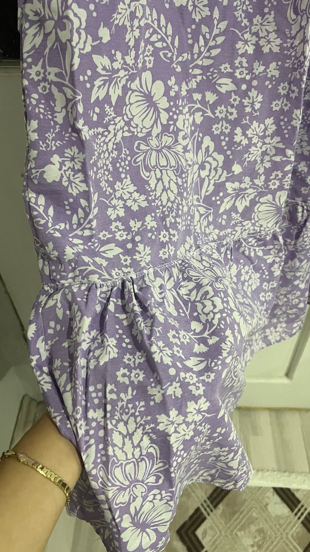 Mor Uzun Bohem Elbise - Görsel 5