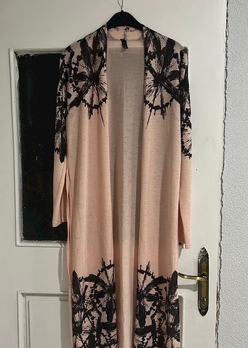 Kadın Bej Batik Desenli Uzun Hırka - Görsel 2