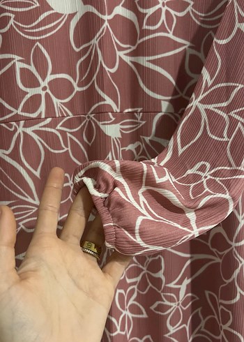 Kahverengi Çiçek Desenli Uzun Bohem Elbise - Görsel 3