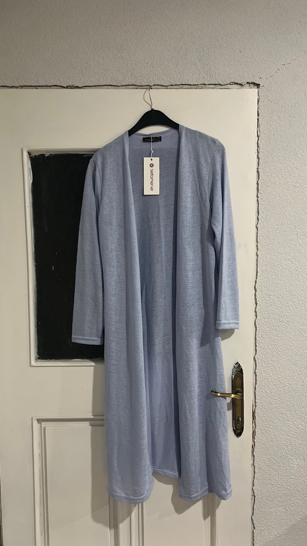 Gri Midi Uzun Hırka - Görsel 2