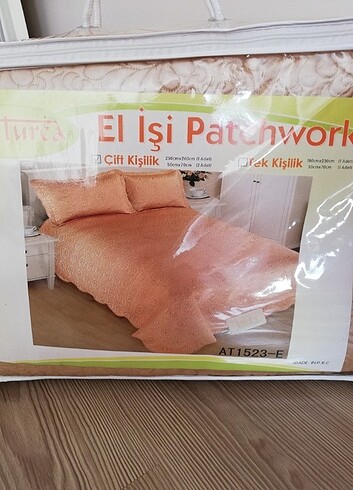 El işi Vintage patchwork çift kişilik yatak örtüsü 