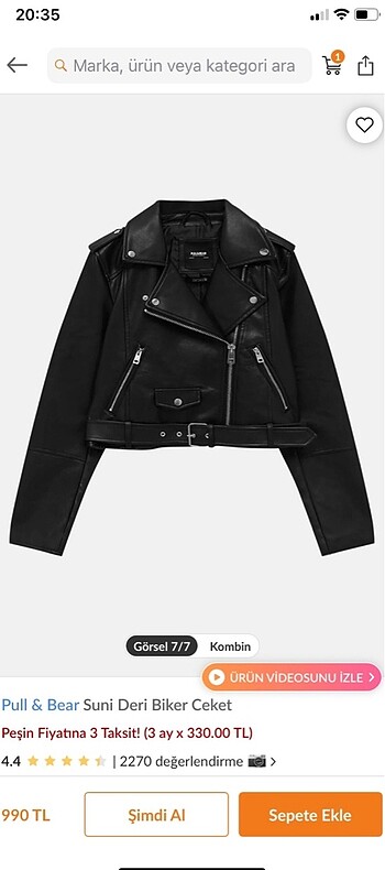 Pull and Bear Pull and bear deri ceket