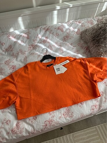 s Beden turuncu Renk Bershka Crop Sweatshirt