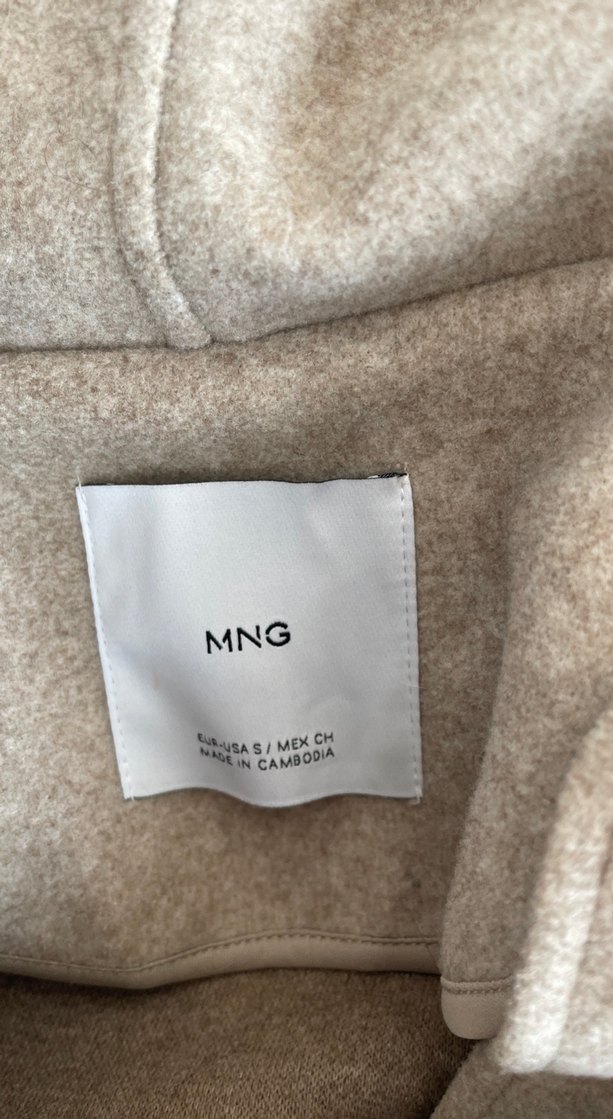 Kapüşonlu, Fermuarlı Bej Kadın Mont mango - Görsel 2