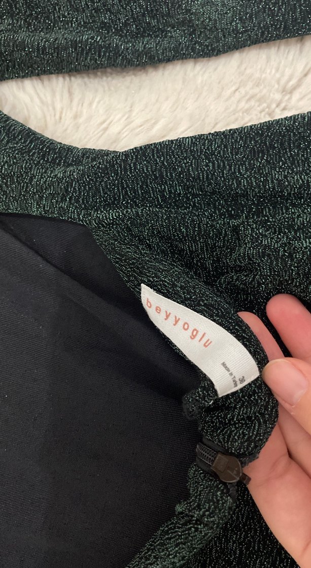 Yeşil Drapeli Uzun Abiye Elbise - Görsel 5