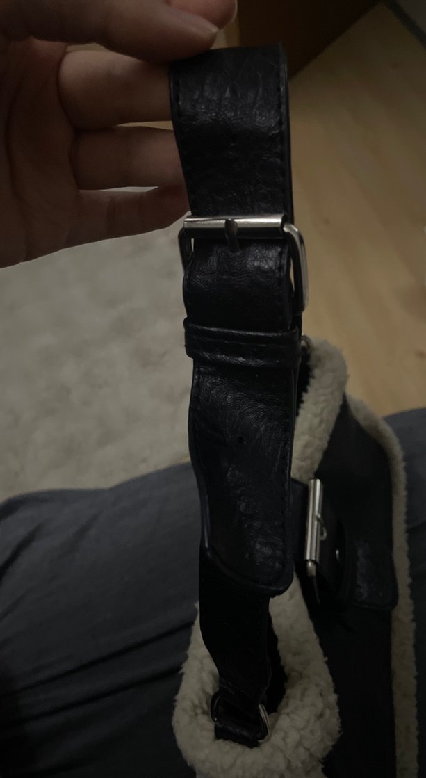 Tokalı siyah Deri Kadın Çanta - Görsel 2