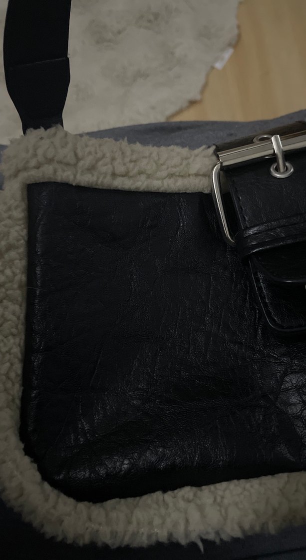 Tokalı siyah Deri Kadın Çanta - Görsel 3