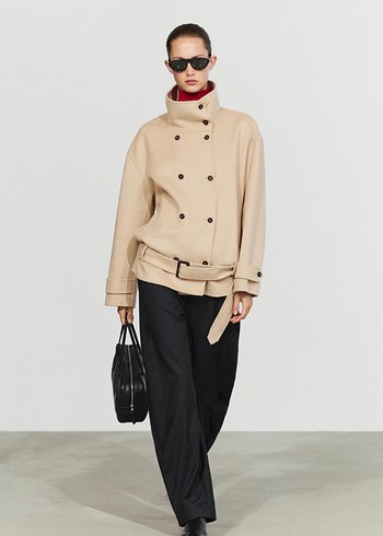 Massimo Dutti Kemer Detay Yun Trenckot