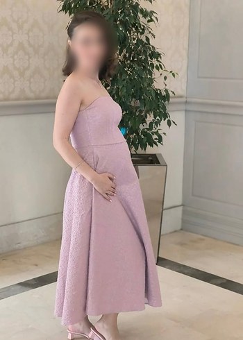 Pudra Midi Elbise - Görsel 2