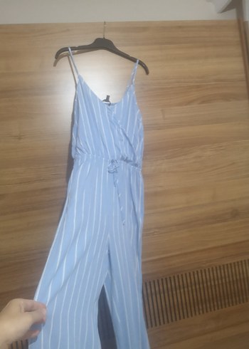 Mavi Çizgili Midi Tulum
