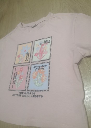 LC Waikiki Kız Çocuk Pembe Baskılı Kısa Kollu Tişört
