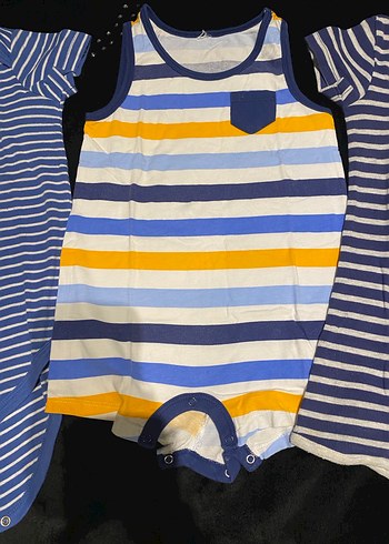 Çizgili Bebek Erkek Kolsuz Bodysuit - Görsel 5