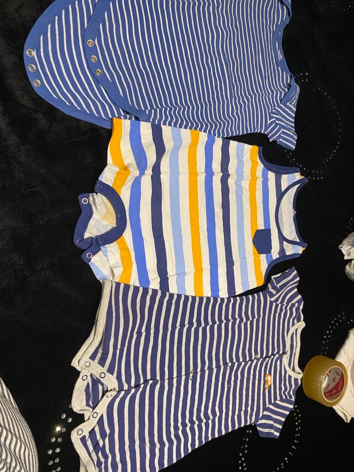 Çizgili Bebek Erkek Kolsuz Bodysuit - Görsel 2