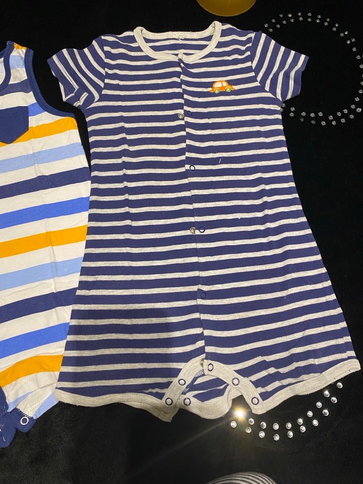 Çizgili Bebek Erkek Kolsuz Bodysuit - Görsel 4