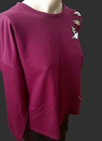 l Beden bordo Renk Bordo sweatshirt 