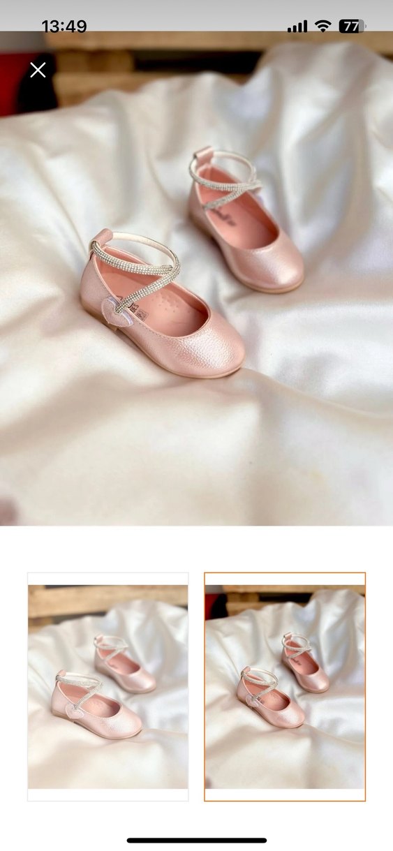 Kız Çocuk Pembe Tokalı Babet Ayakkabı - Görsel 2