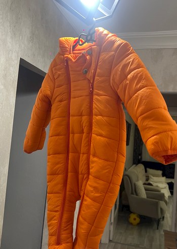 Turuncu Fermuarlı Bebek Tulumu - Görsel 2