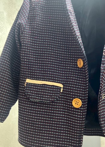 Erkek Çocuk Düğmeli Kahverengi Ceket - Görsel 3