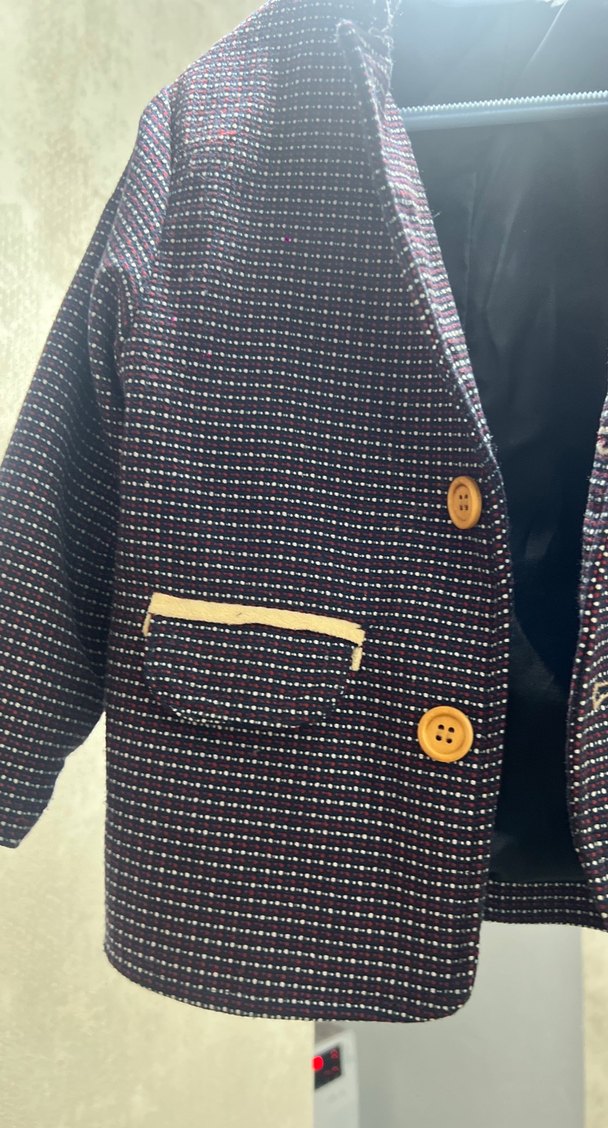 Erkek Çocuk Düğmeli Kahverengi Ceket - Görsel 3