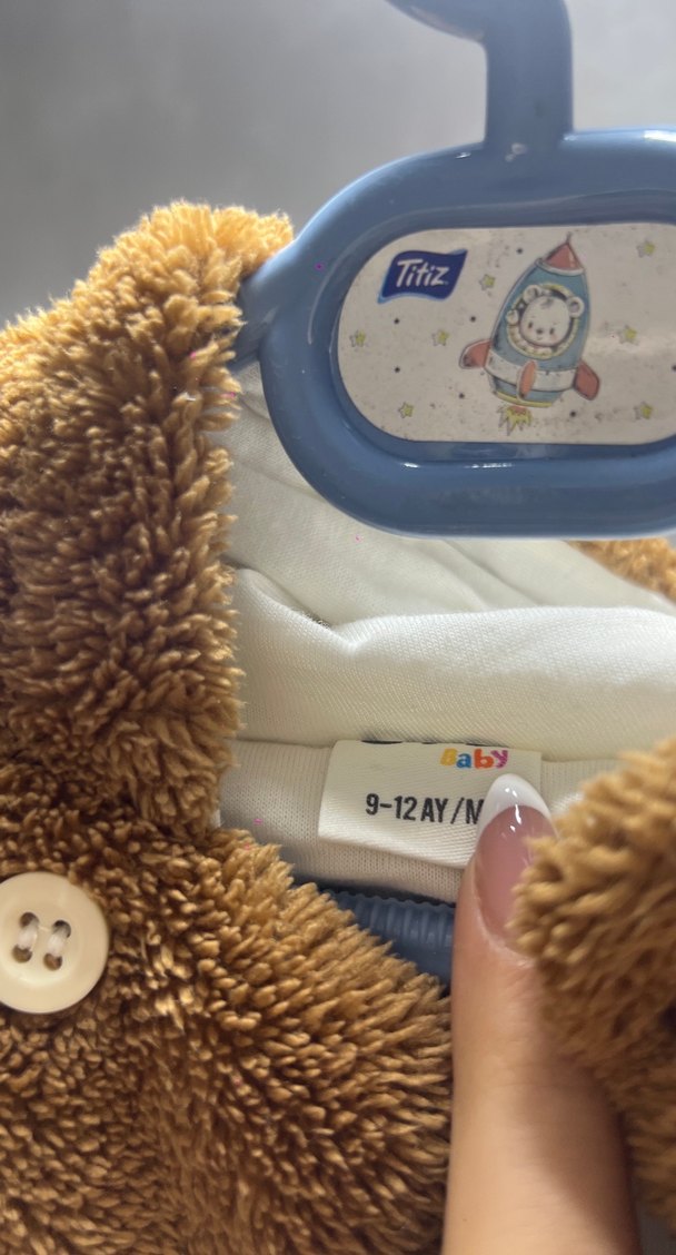 Düğmeli Kahverengi Erkek Çocuk Mont - Görsel 3