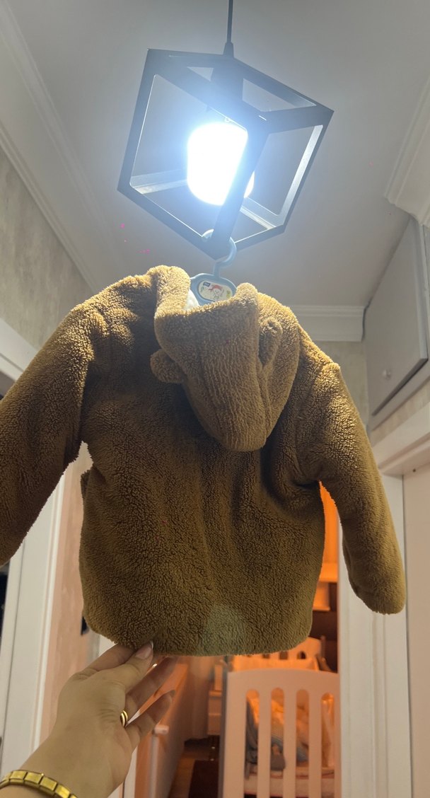 Düğmeli Kahverengi Erkek Çocuk Mont - Görsel 4