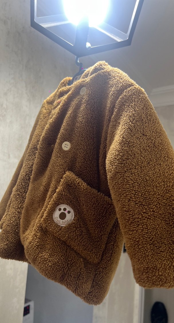 Düğmeli Kahverengi Erkek Çocuk Mont - Görsel 2