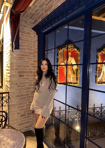 Uzun Kollu Yüksek Yakalı Midi Mini Elbise - Görsel 3