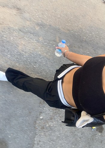 xs Beden BERSHKA bel detay Siyah Kadın Kumaş Pantolon