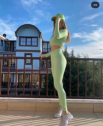 Mint yeşili alt üst tayt takımı