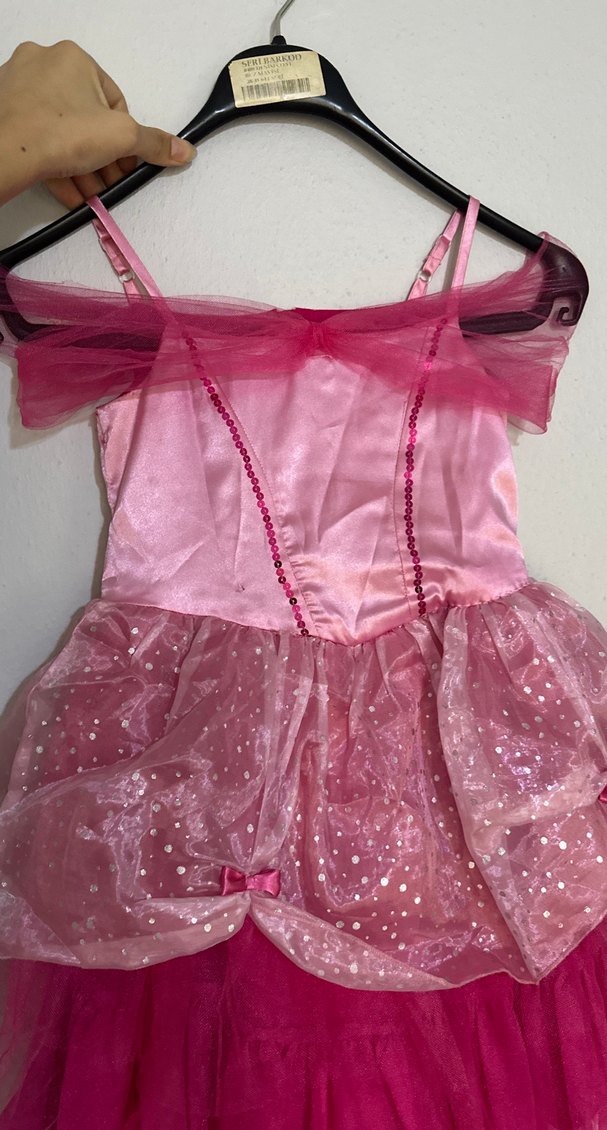 Çoçuk Pembe düşük tül detaylı abiye - Görsel 2