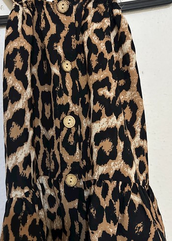 Leopar Desenli özel dikim Kız elbise - Görsel 2