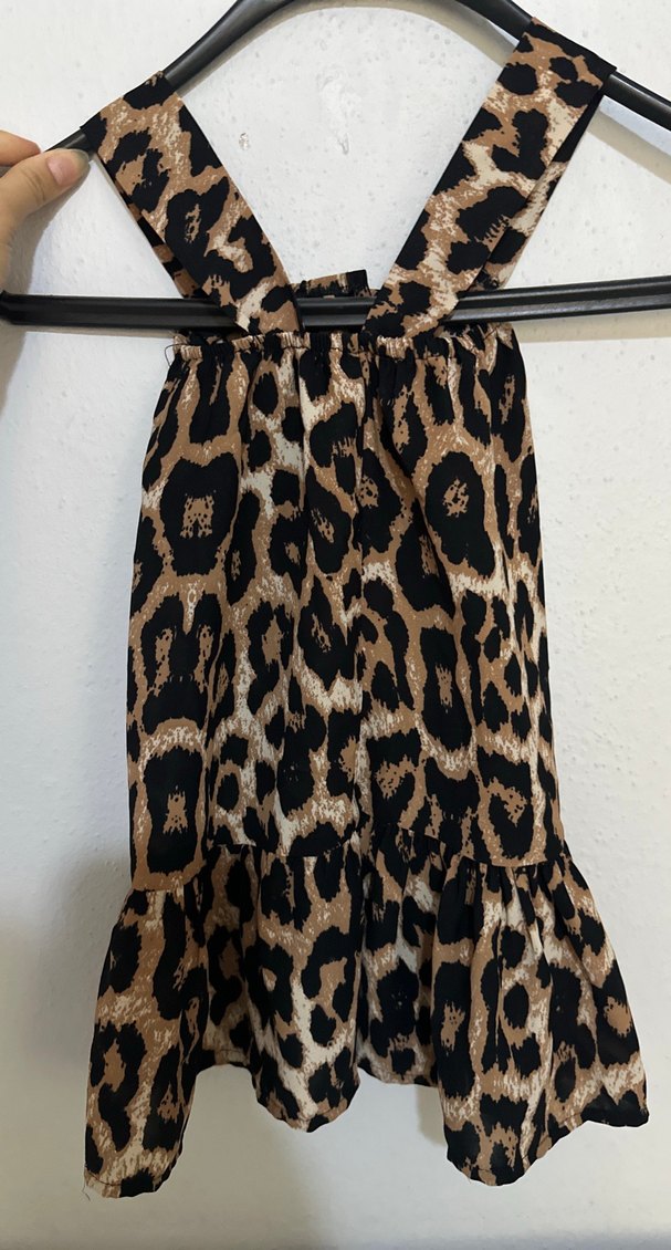 Leopar Desenli özel dikim Kız elbise - Görsel 3