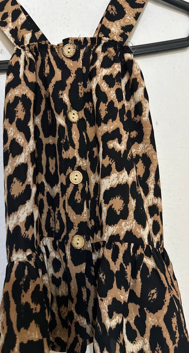 Leopar Desenli özel dikim Kız elbise - Görsel 2