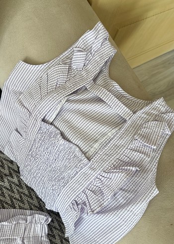 Kadın lila  Keten Pilili Rahat takım - Görsel 3