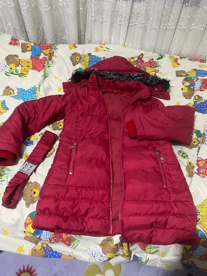 Çocuk Bordo Uzun Kadın Kışlık Mont - Görsel 2