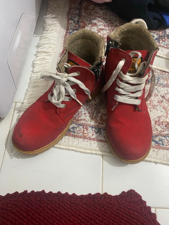 Kırmızı Erkek Süet Botlar - Görsel 2