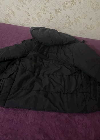 Kürklü Siyah çocuk mont - Görsel 2