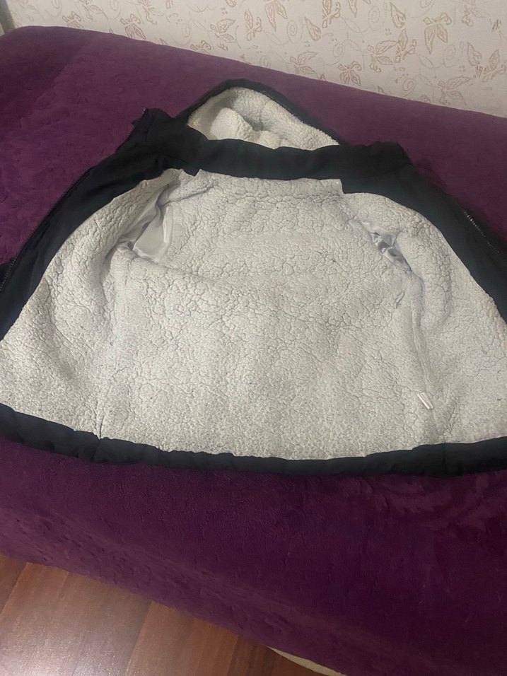 Kürklü Siyah çocuk mont - Görsel 4