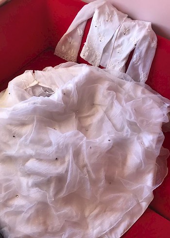 Prenses Model Beyaz Uzun Gelinlik - Görsel 7