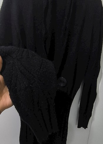 Siyah Kadın File ceket Velcro Detaylı - Görsel 2