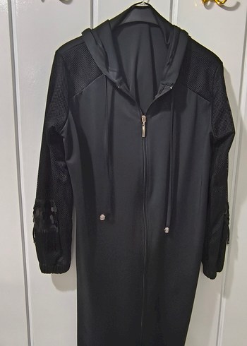 Siyah Kadın File ceket Velcro Detaylı - Görsel 4