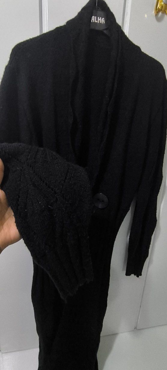 Siyah Kadın File ceket Velcro Detaylı - Görsel 2